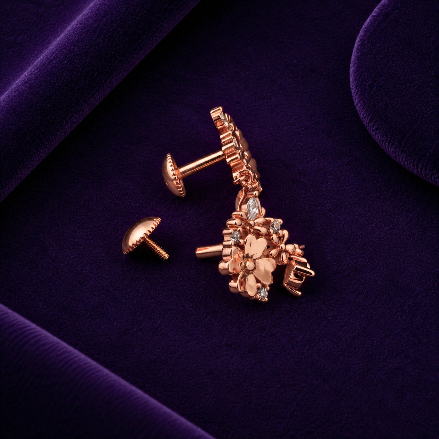 The Cherry Blossom Dewdrop 925 Silver Studs