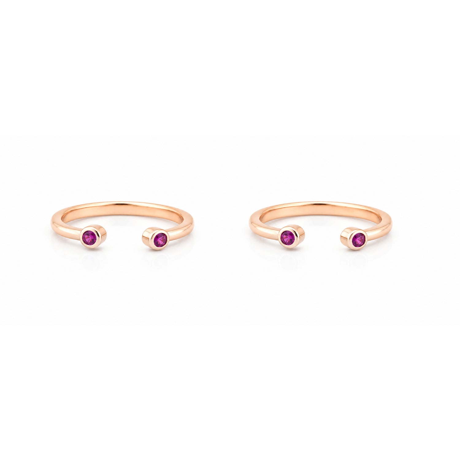 The Crimson Aura Minimalist Toe Ring Pair