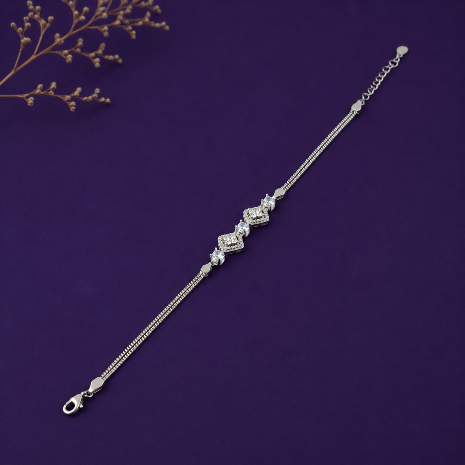 The Deco Luxe Emerald-Cut 925 Sterling Silver Bracelet
