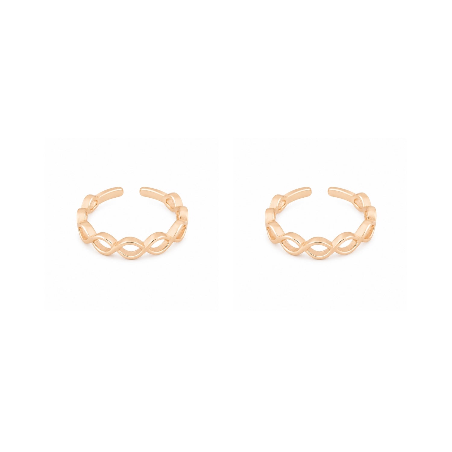 Infinite Grace Adjustable 925 Rose Gold Toe Rings