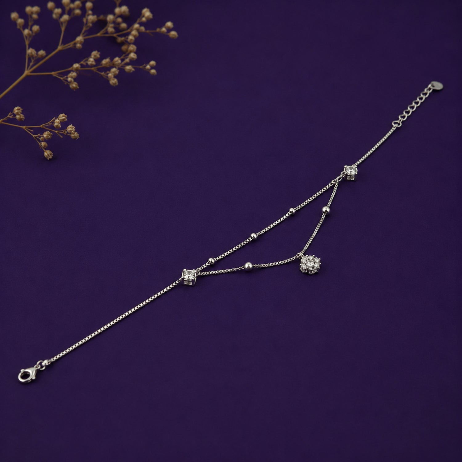The Constellation Layered 925 Sterling Silver Charm Bracelet