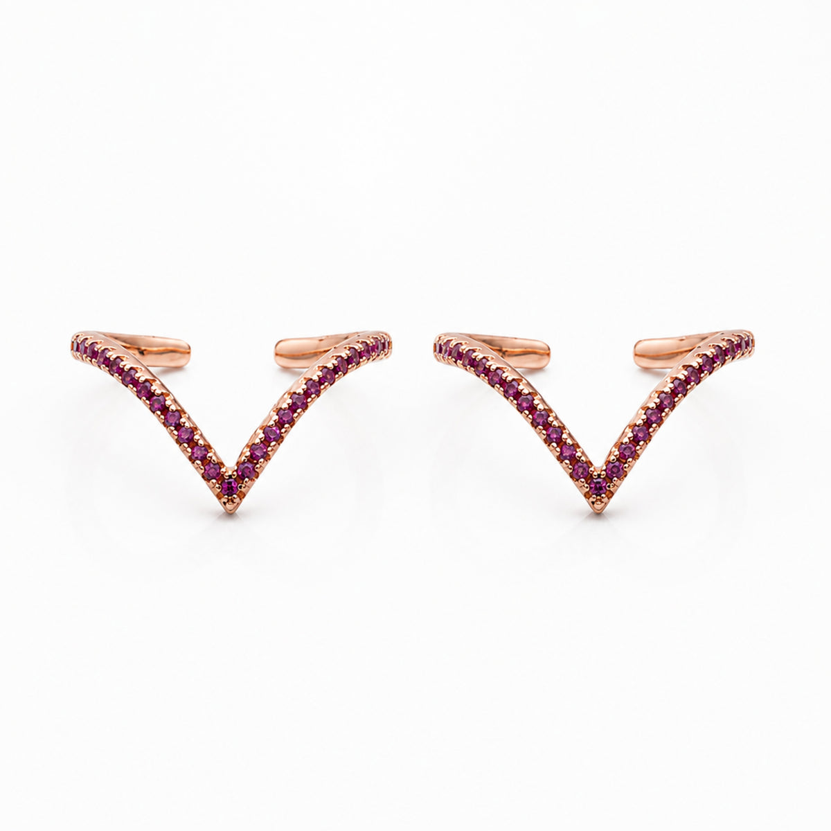 Shimmering Chevron V-Curve Rose Gold Adjustable Toe Rings