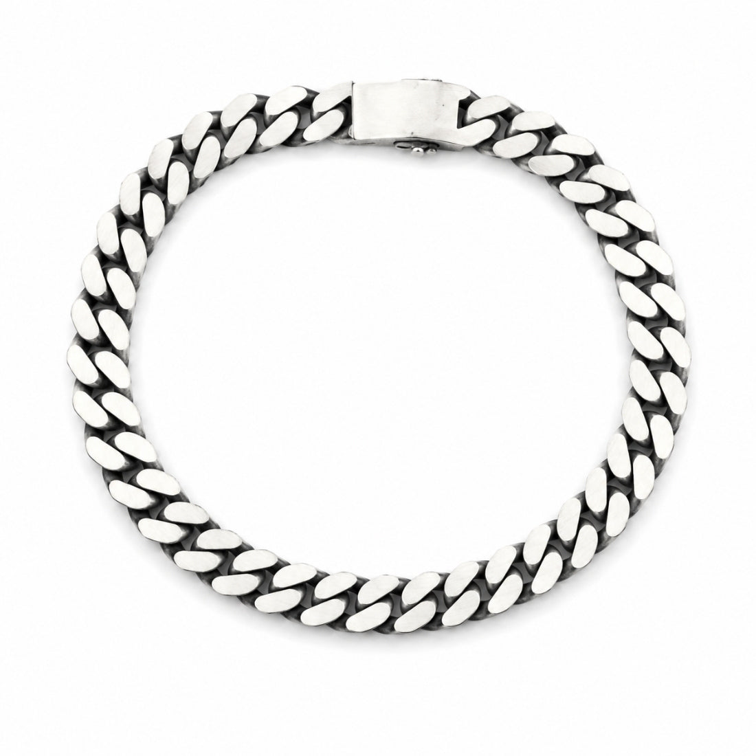 Vanguard Sleek 925 Oxidized Silver Cuban Bracelet