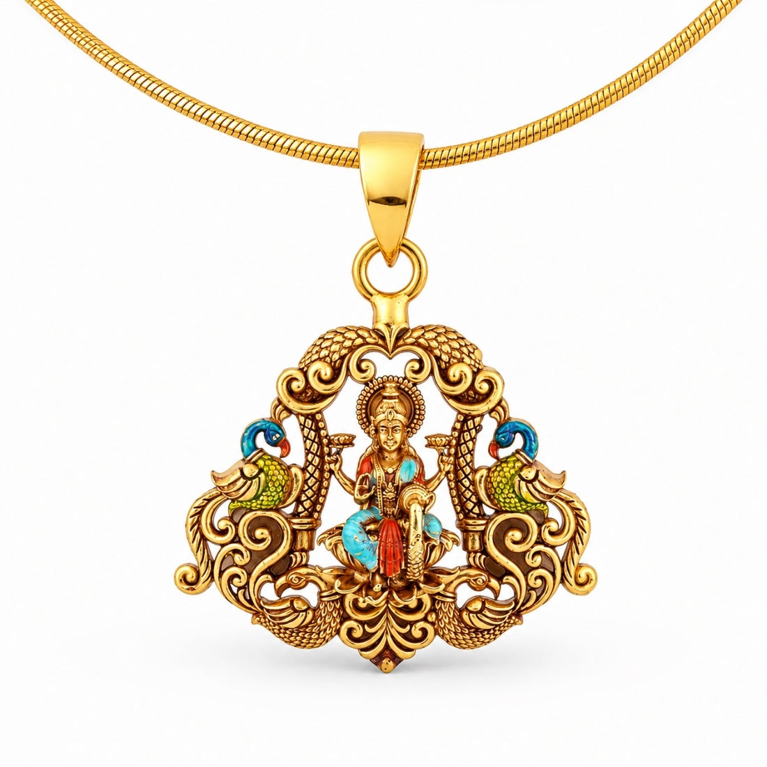 The Peacock Arch Lakshmi Medallion Pendant
