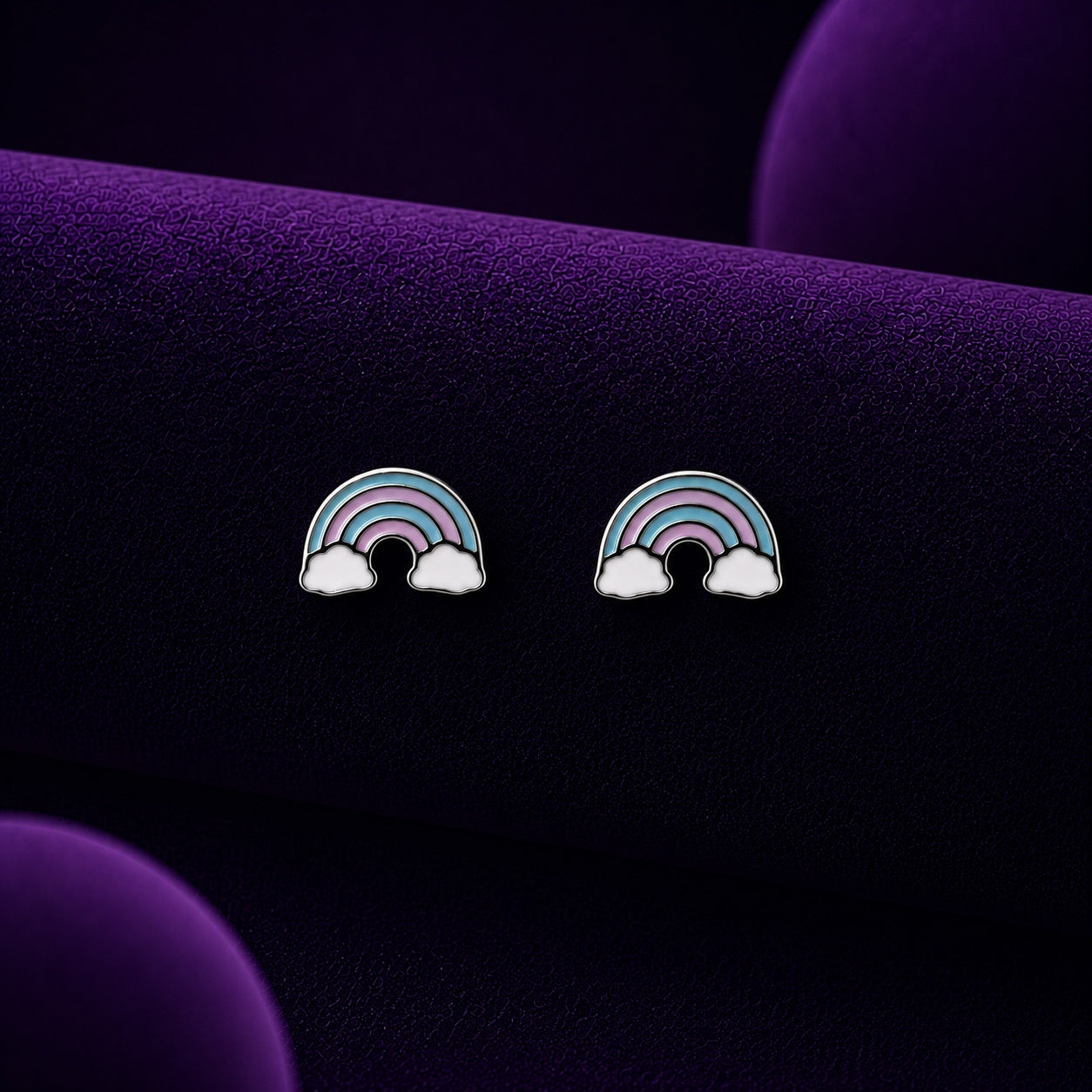 Pastel Rainbow: Kids 925 Silver South Screw-Back Studs