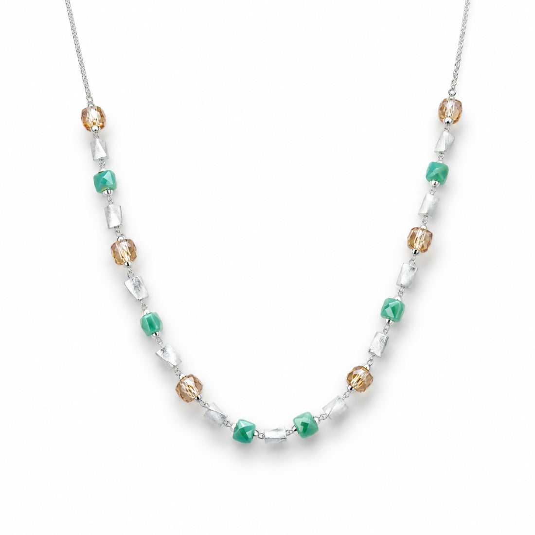 The Mint & Honey Pastel Station 925 Silver Chain