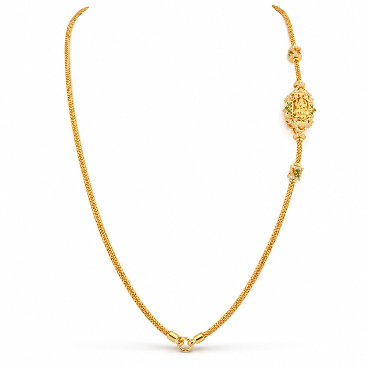 Divine Lakshmi Classic All-Gold 925 Sterling Silver Gold Plated Thali Chain