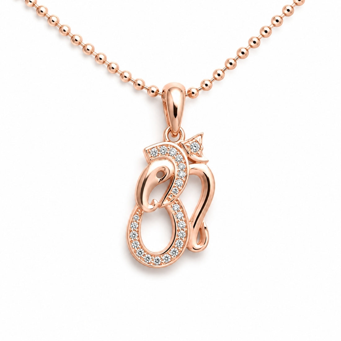 The Sacred Ganesha Omkar 925 Silver Rose Gold Pendant