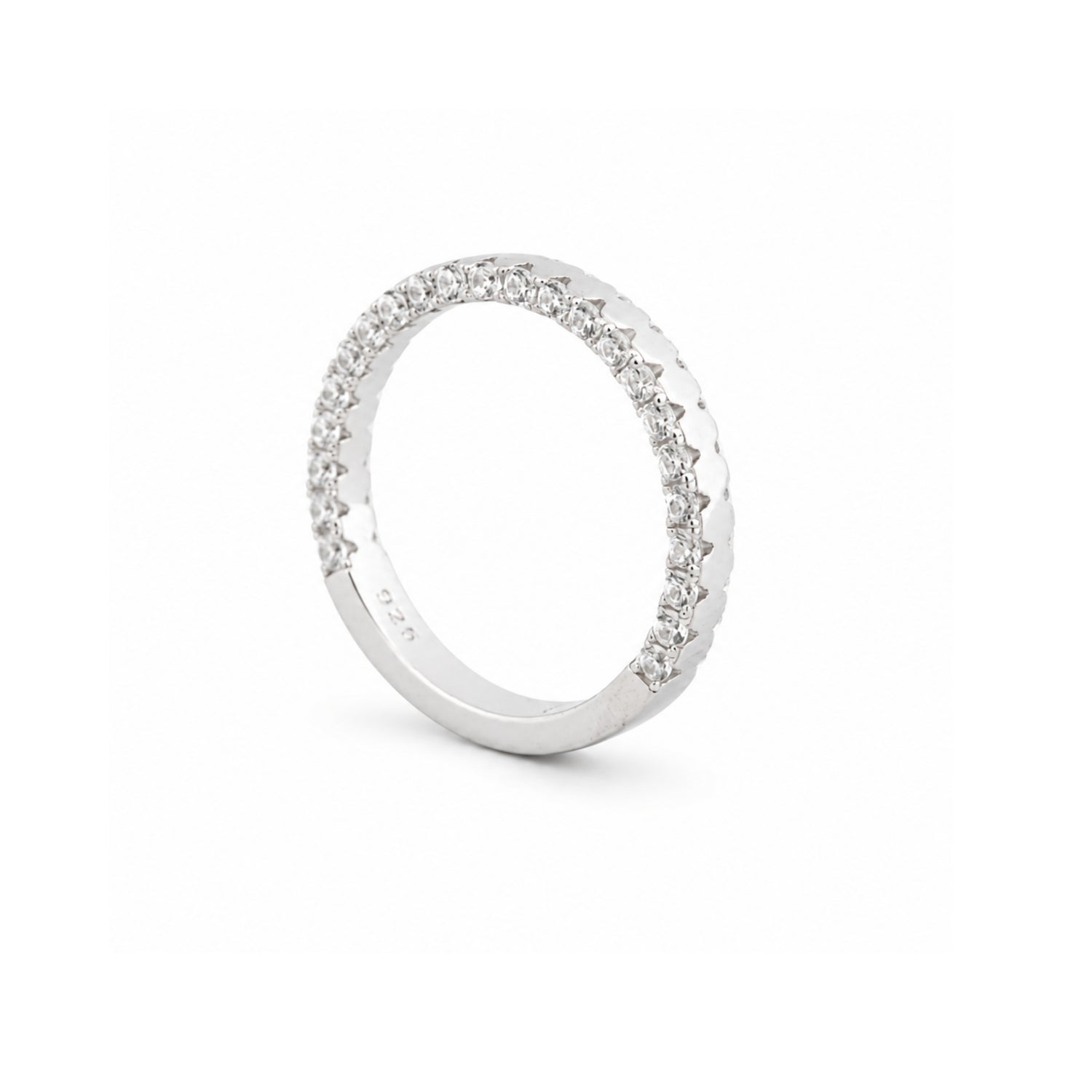 Celestial Whisper Half-Eternity 925 Sterling Silver Ring