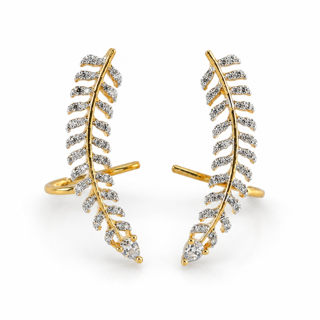 The Diamond Fern Shimmer 925 Silver Ear Climbers