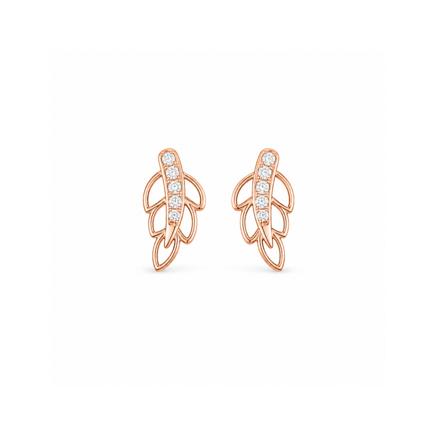 Leaf Pattern  925 Pure Sterling Silver Stud