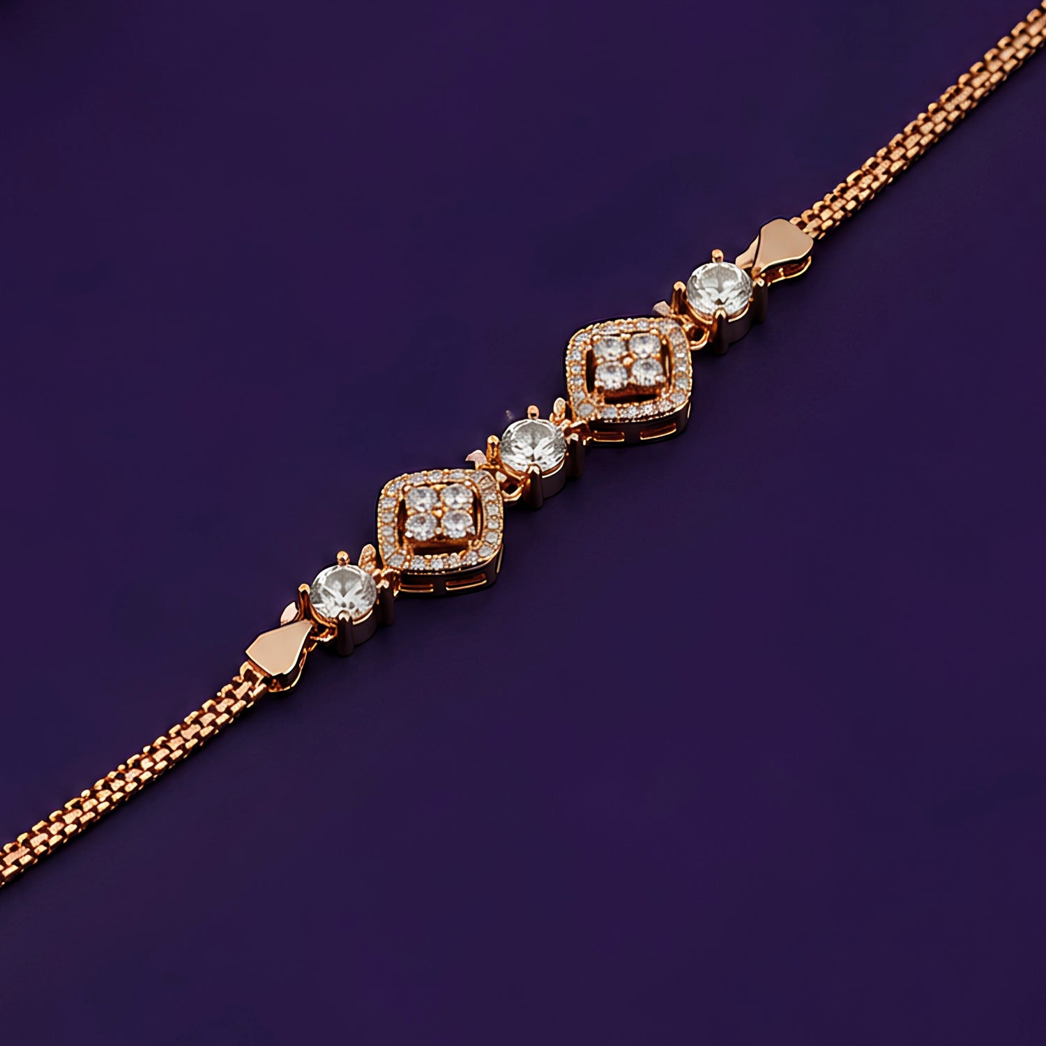 The Regal Clover Quad-Stone Sterling Silver Bracelet