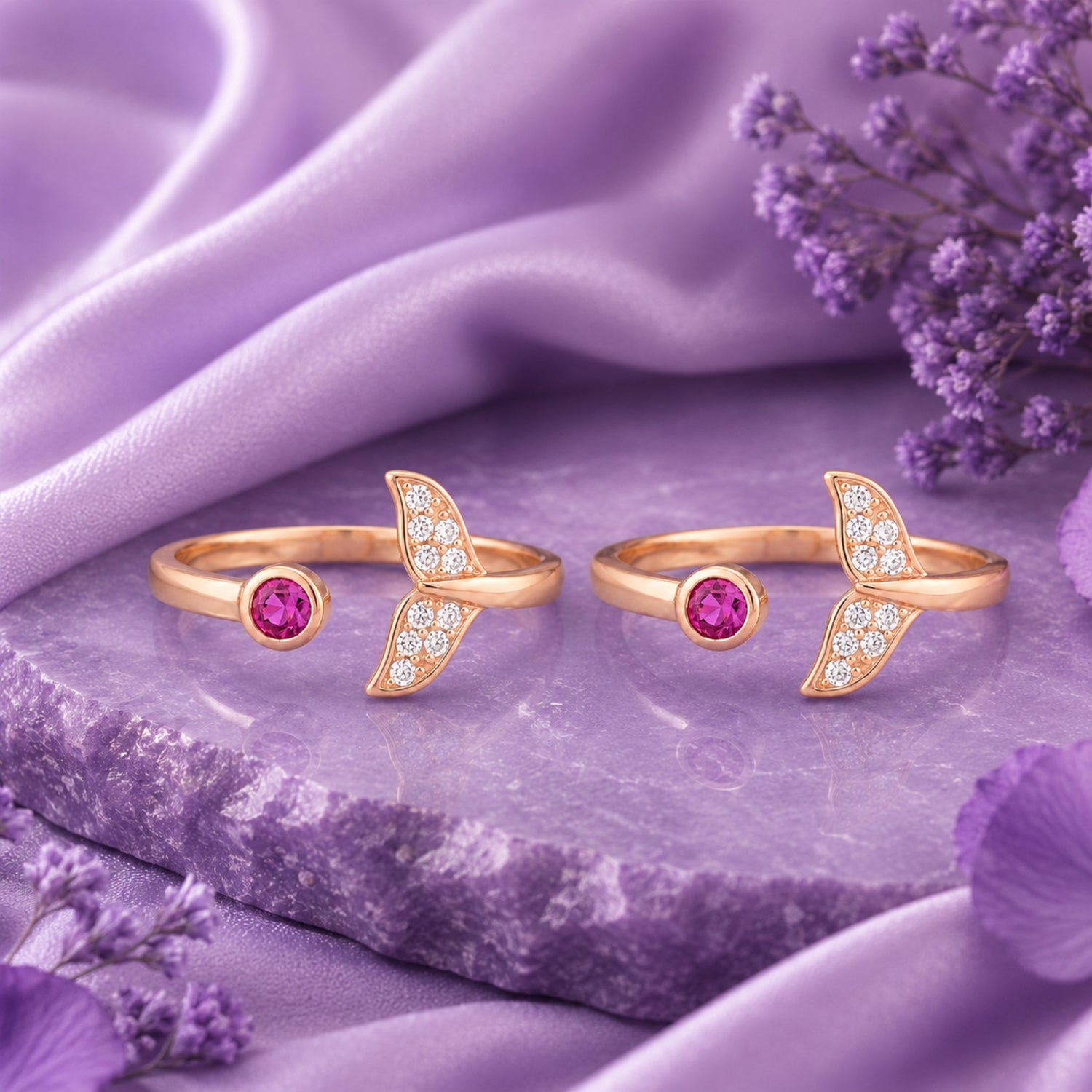 The Mermaid's Solitude Toe Ring Pair