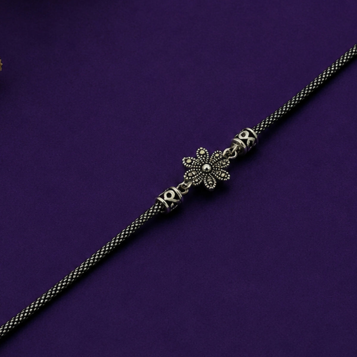 The Vintage Bloom Oxidized Mesh Bracelet