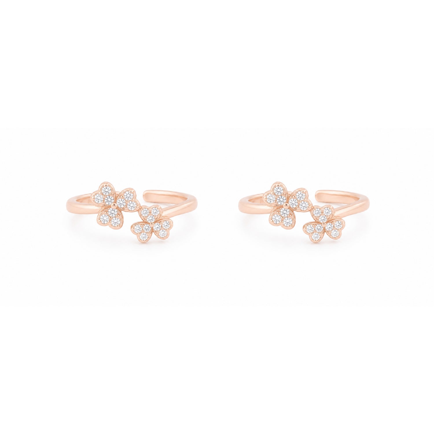 Trifolium Sparkle Adjustable Toe Rings