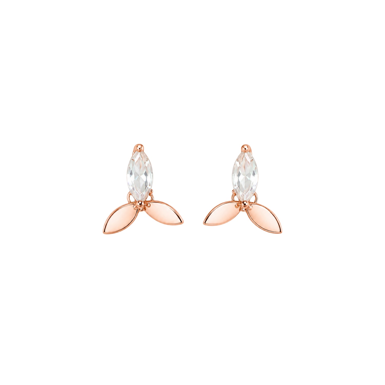 Marquise Petal Sprout 925 Pure Sterling Silver Stud