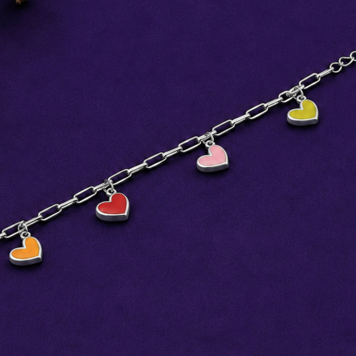 The Pastel Whimsy Enamel Heart Bracelet