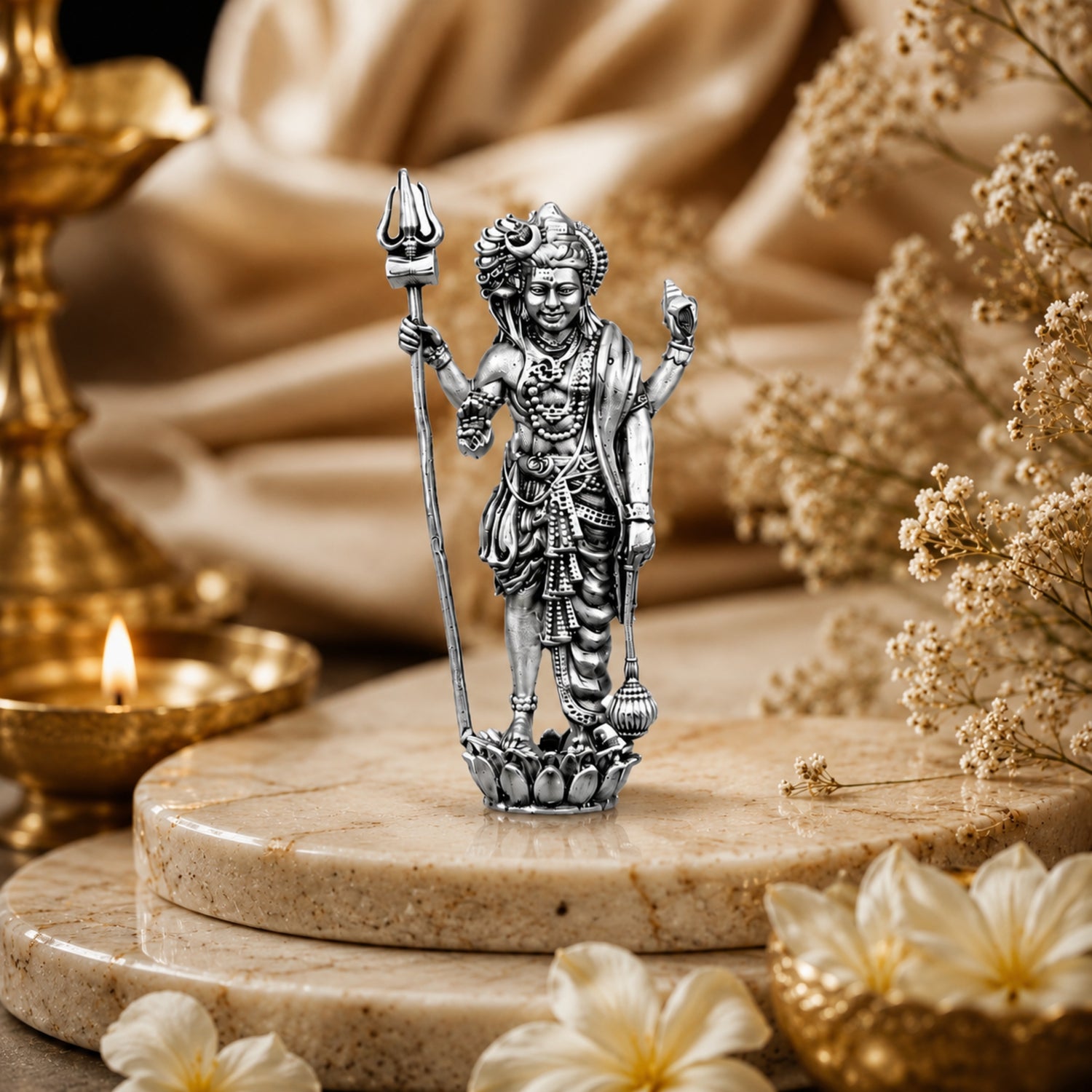 Divine 925 Pure Silver Lord Arthanareeswarar Idol
