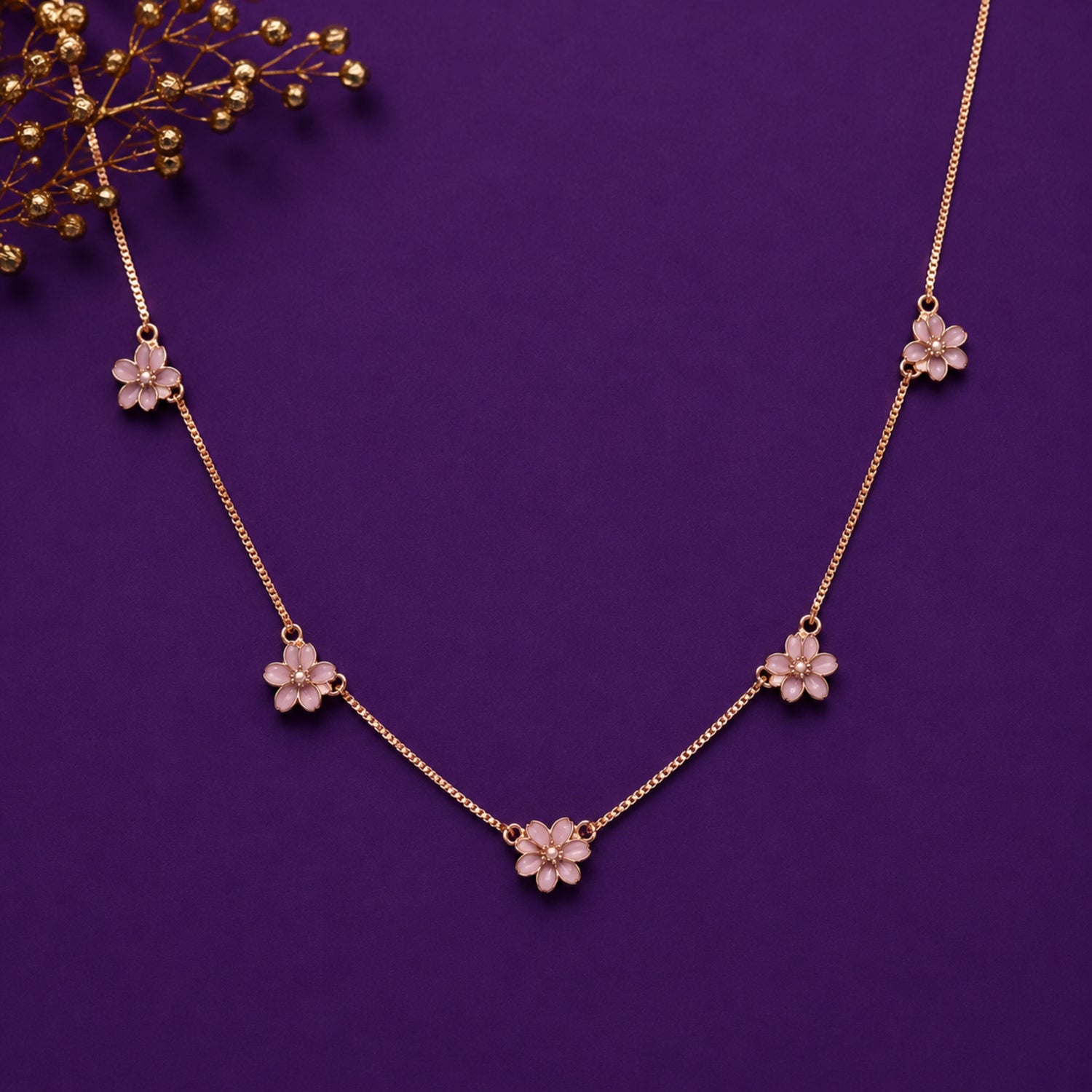 Pink Petal Aura 925 Silver Chain