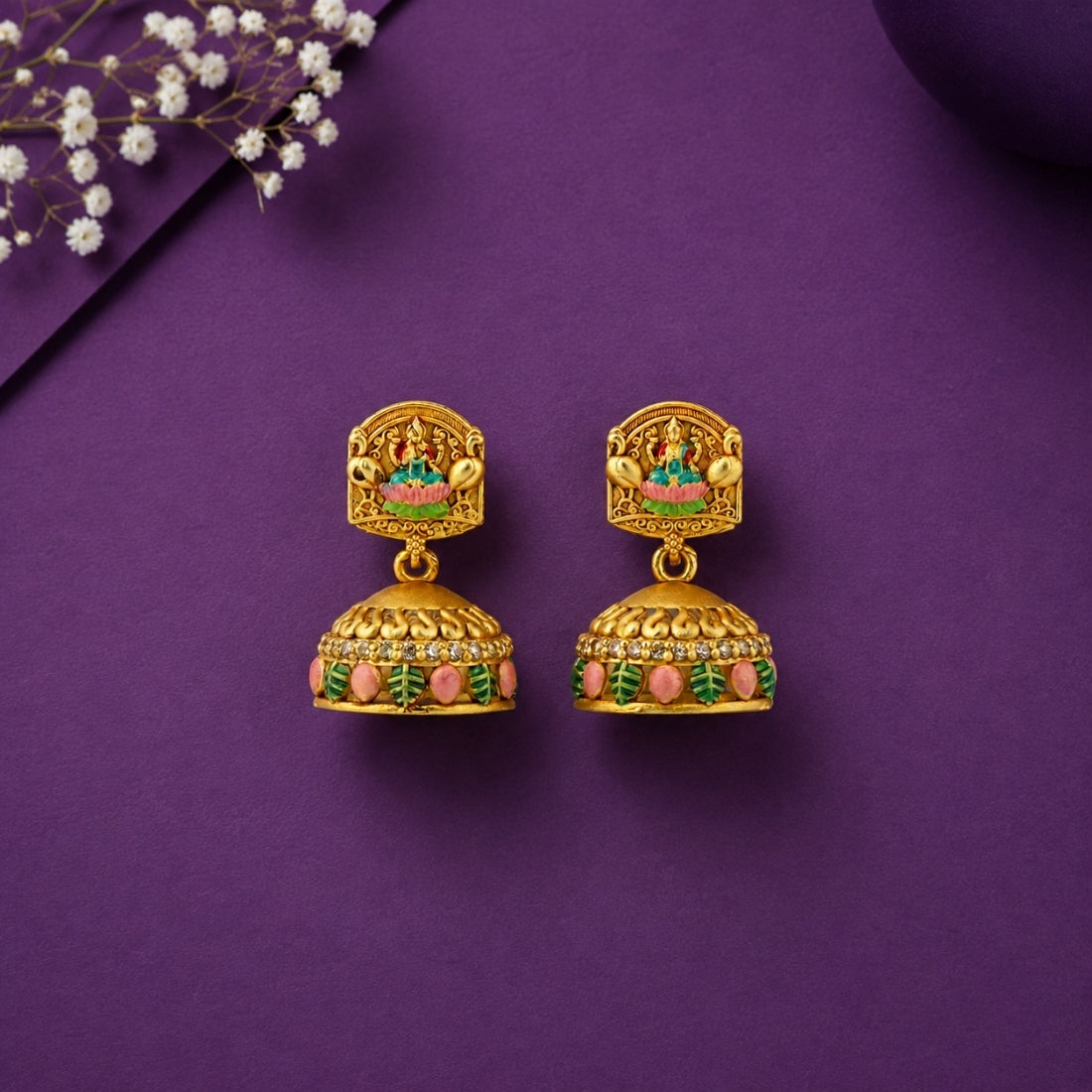 The Devika Lakshmi Lotus 925 Silver Jhumka