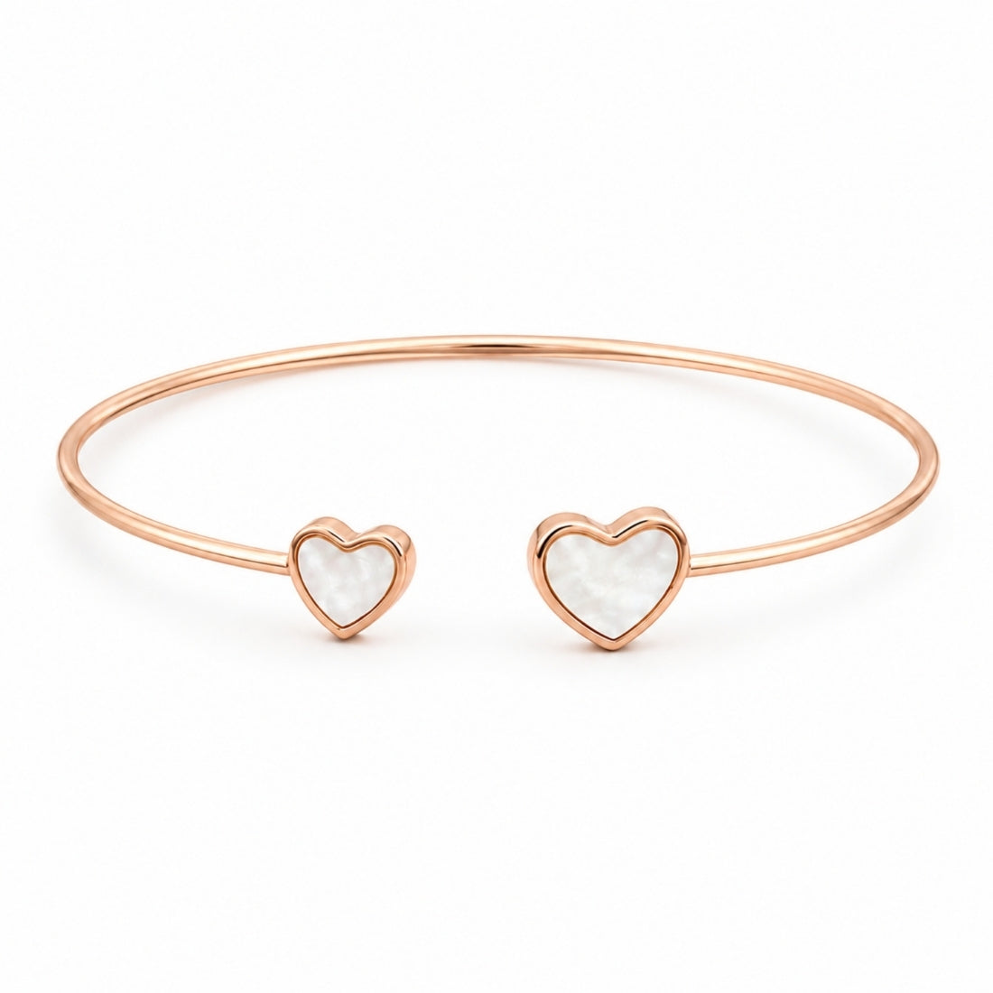 Rose Gold Mother-of-Pearl Heart 925 Silver Kada