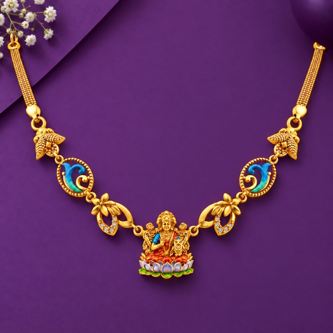 The Padma Lakshmi & Mayura Enamel Heritage 925 Silver Necklace