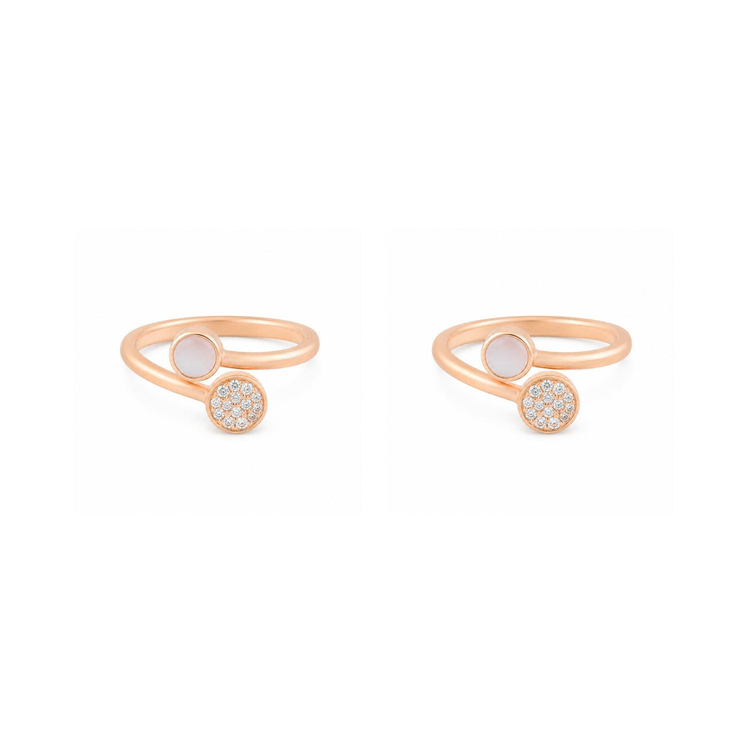 Lunar Eclipse Adjustable 925 Silver Rose Gold Toe Rings