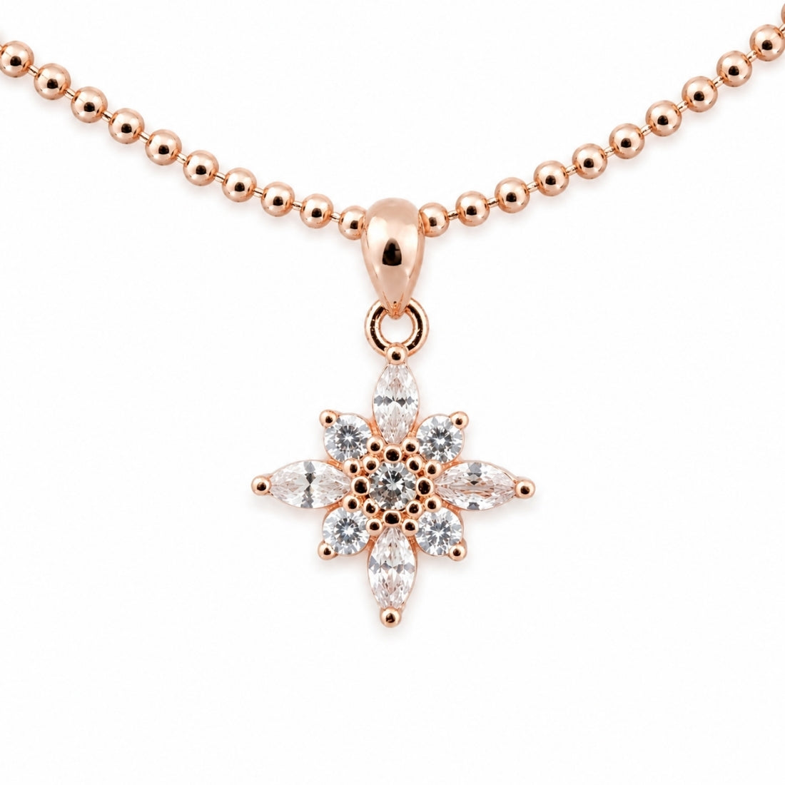 The Sparkling Starburst 925 Silver Rose Gold Pendant
