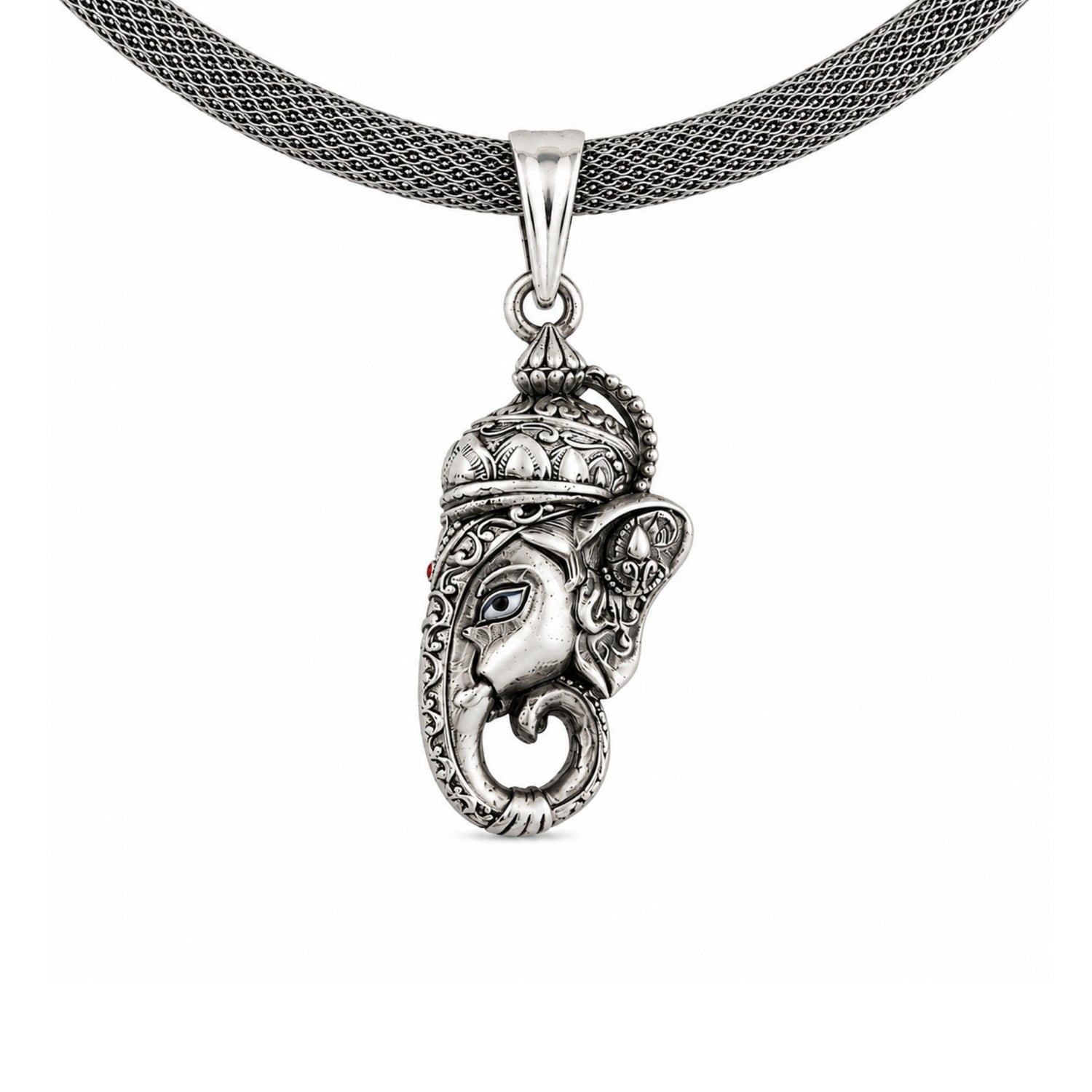 Sacred Ganesha Face 925 Sterling Silver Pendant