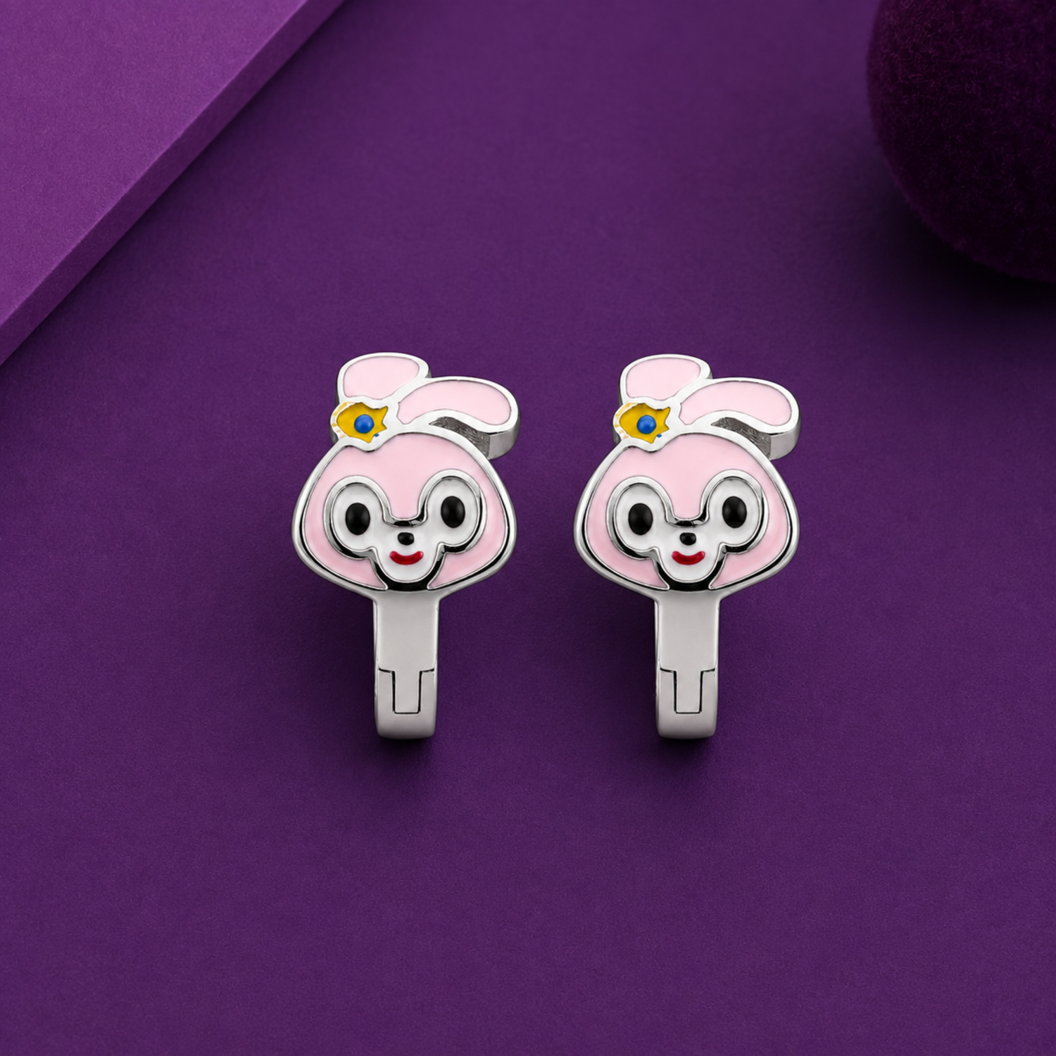 Blossom Bunny 925 Sterling Silver Kids Stud Earrings