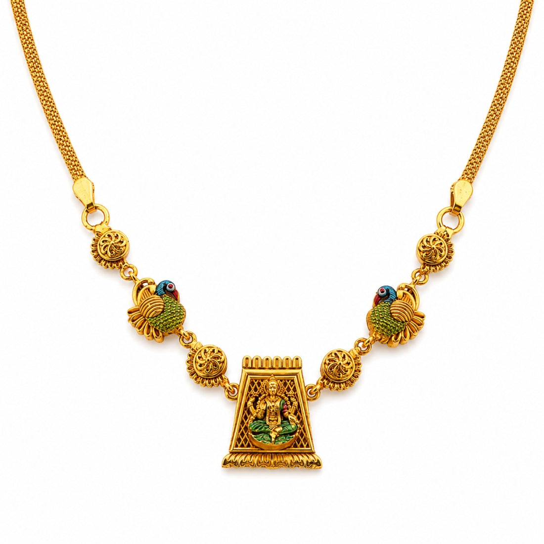 The Meenakshi Amman Gopuram Enamel Choker