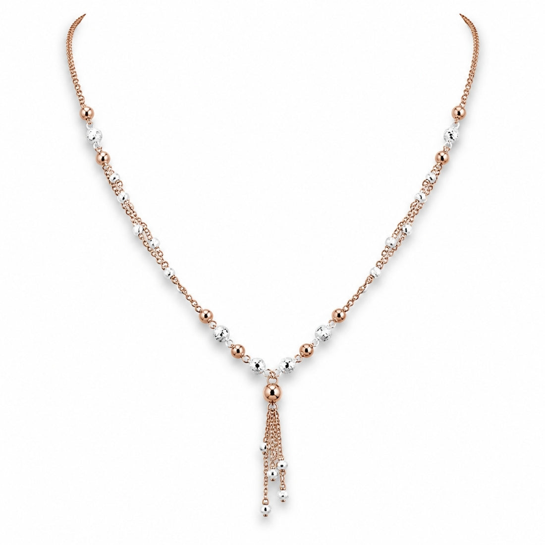 The Rose & Rhodium Tassel Station Silver Chain
