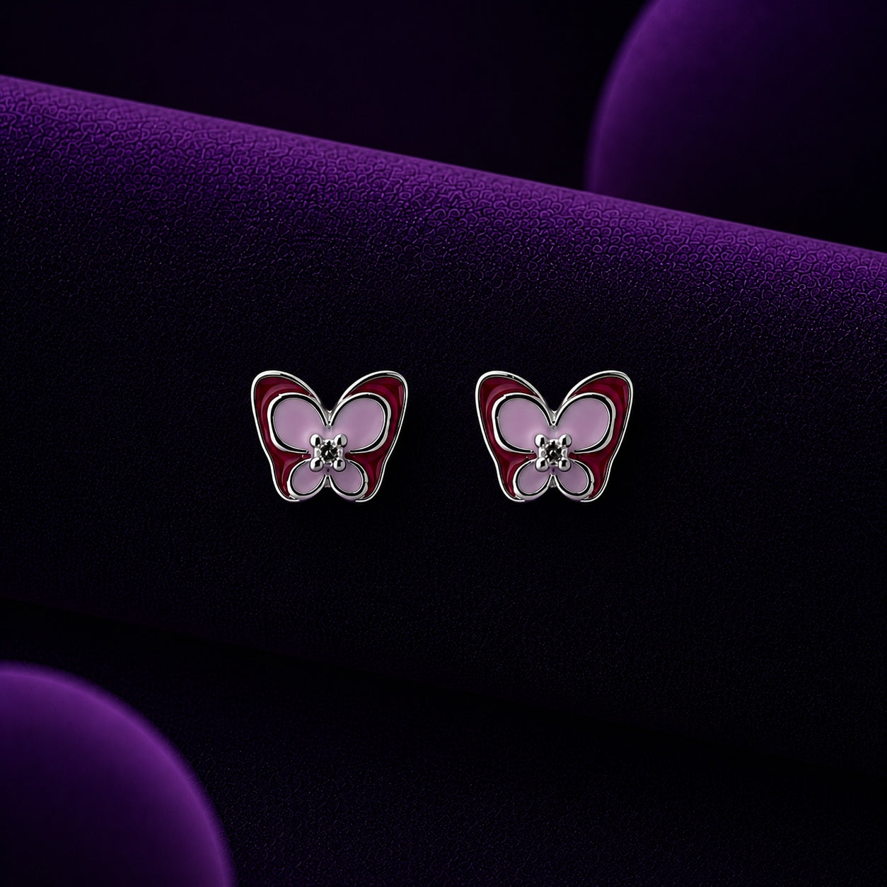 Fluttering Butterfly: Kids 925 Silver South Screw-Back Studs