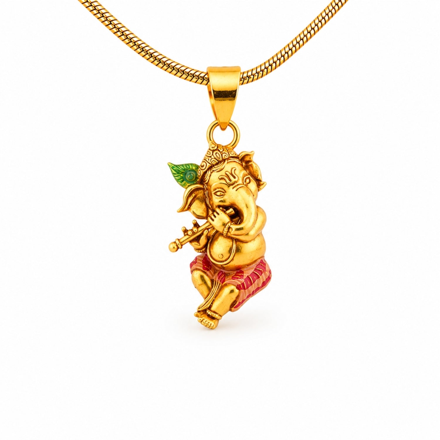 925 Sterling Silver Gold Plated Lord Ganesha Pendant.