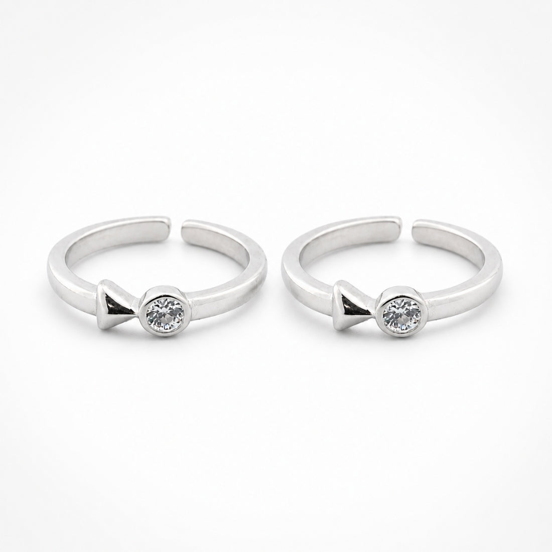 Tie the Knot Adjustable Silver Toe Rings