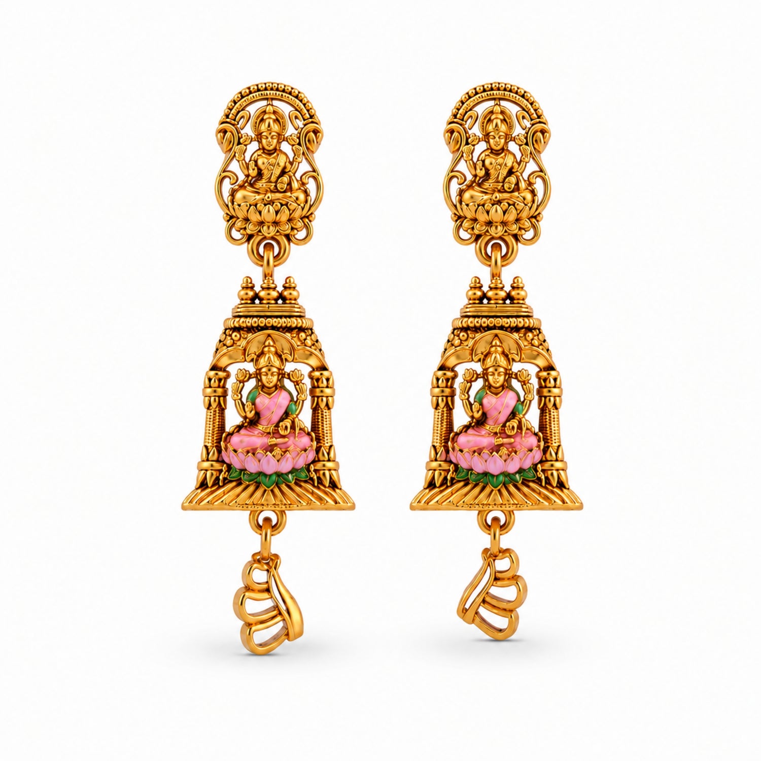 The Iyal Lakshmi Mandap 925 Gold Polish Traditional Jhumka