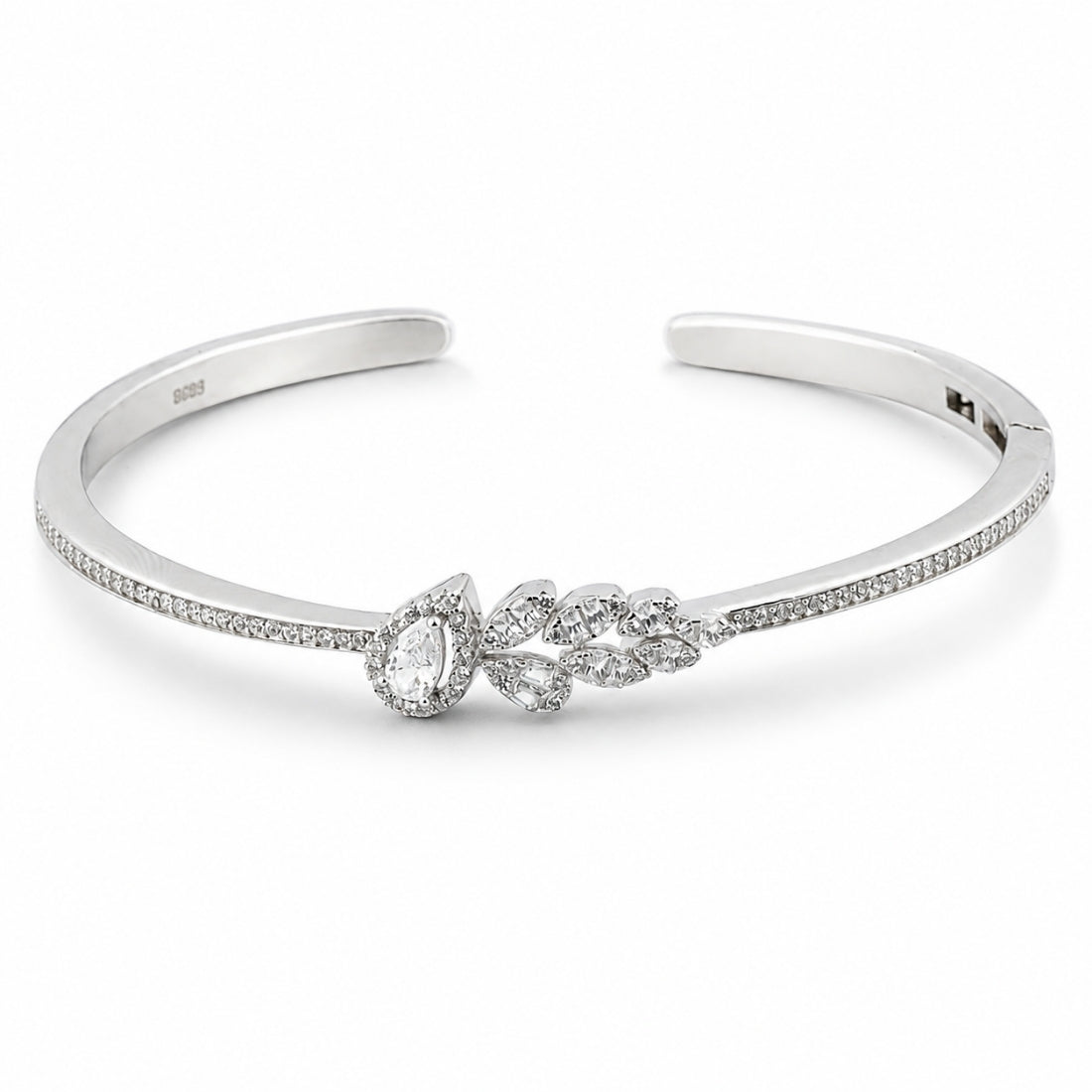Botanical Glow Silver Laurel Leaf Kada