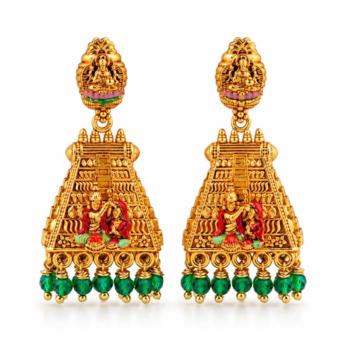The Radha Krishna Vrindavan Heritage Jhumkas