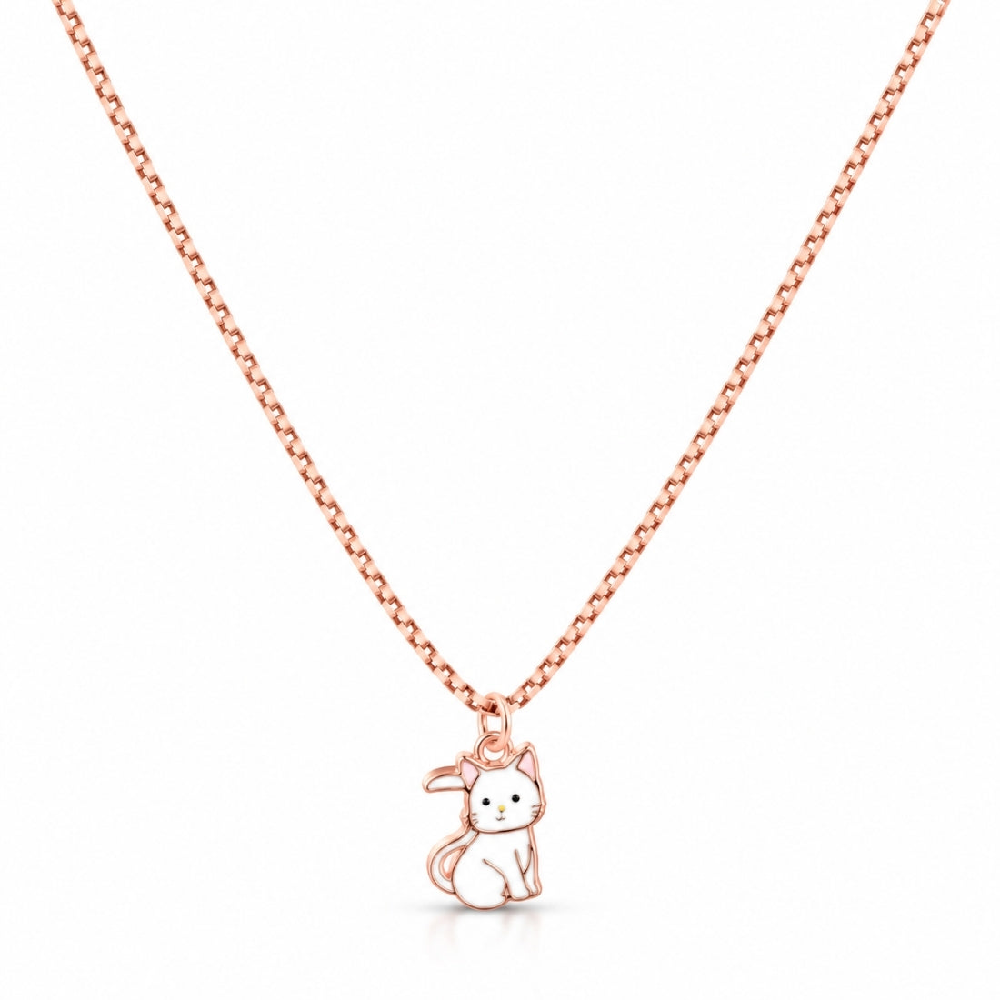 The Bow-Tie Kitten 925 Silver Rose Gold Chain