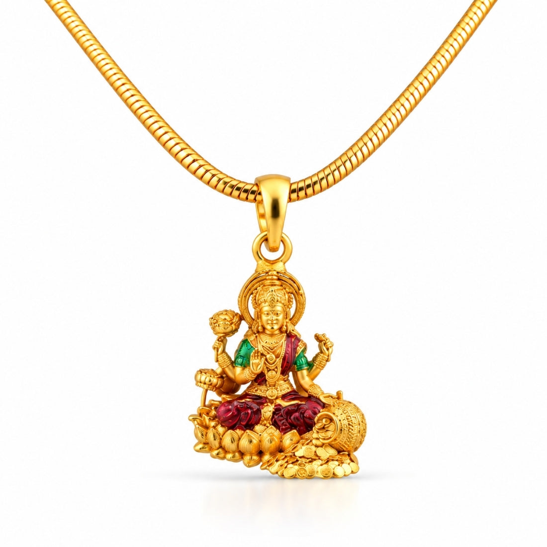 The Lakshmi Dhan-Varsha 925 Silver Gold Plated Pendant