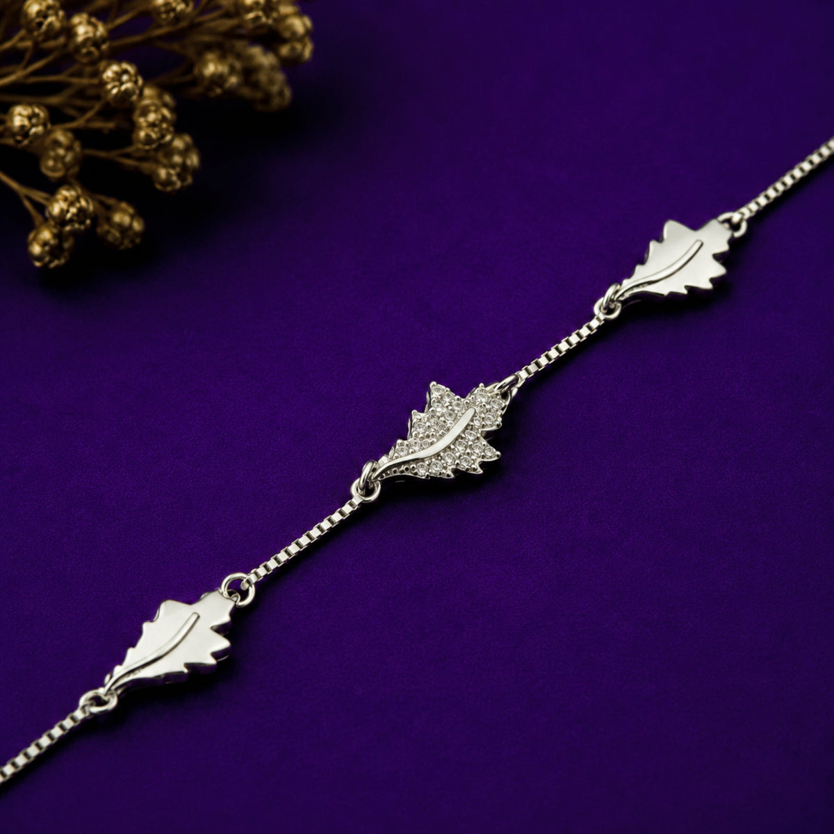The Enchanted Leaf Filigree Silver Bracelet