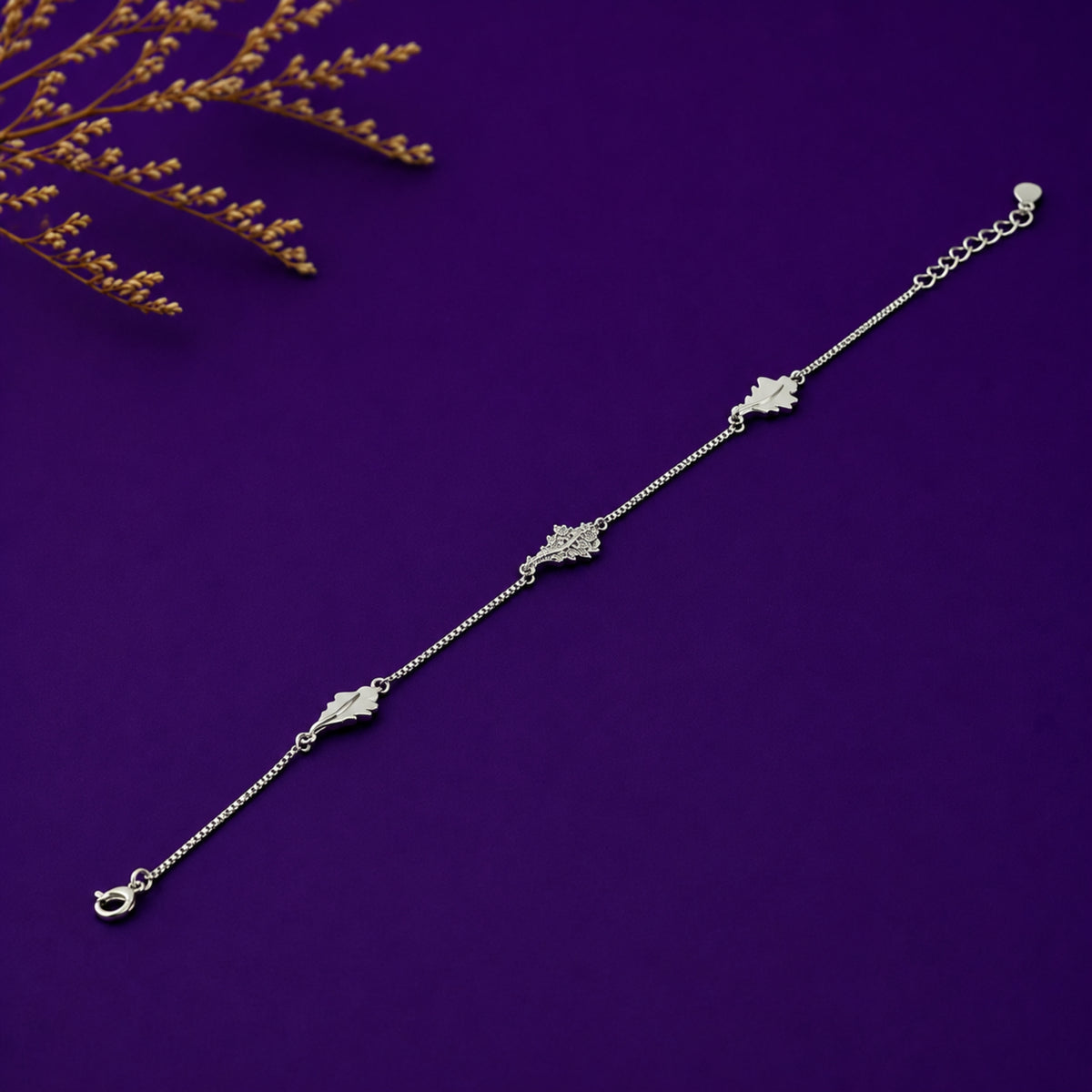The Enchanted Leaf Filigree Silver Bracelet