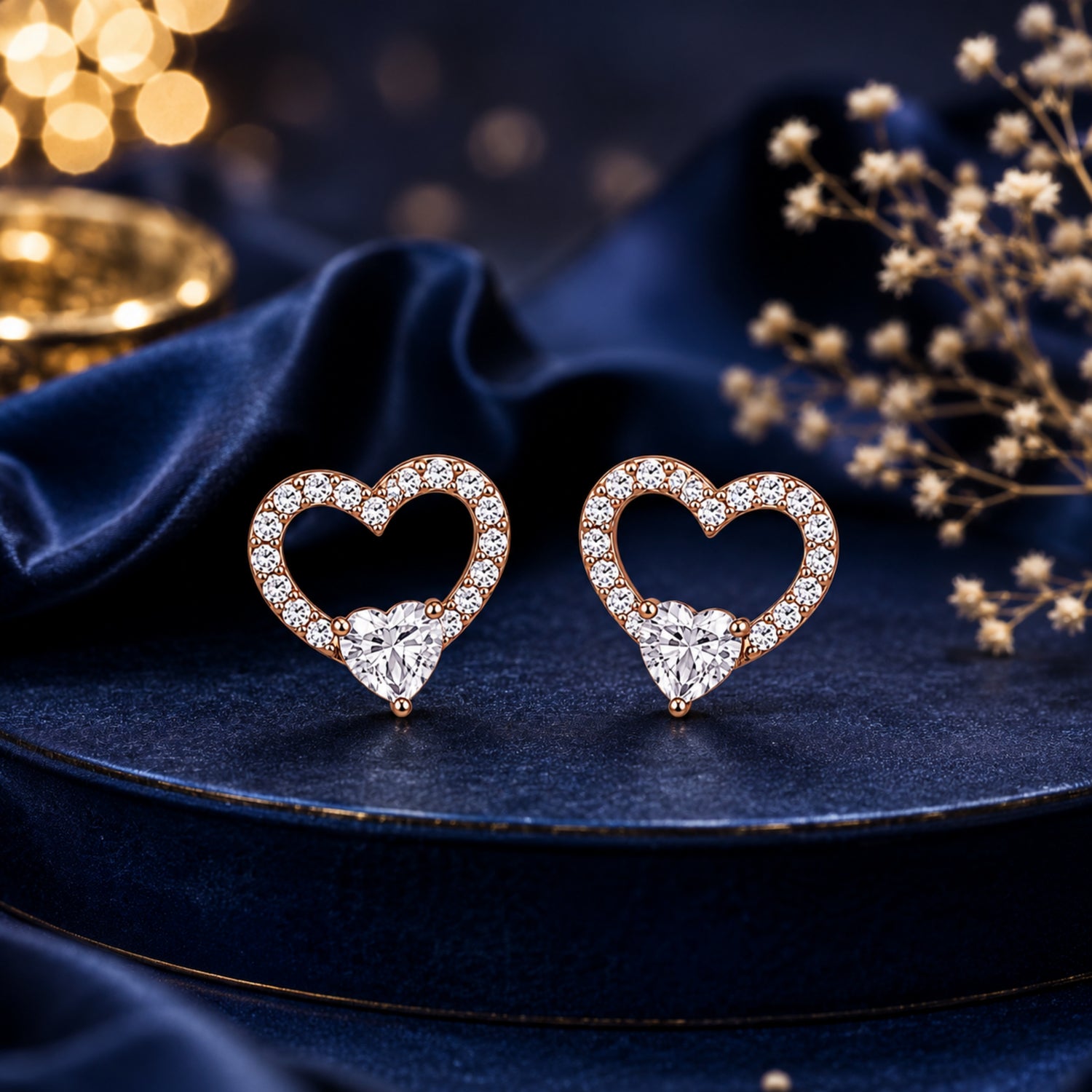 Eternal Heart Solitaire 925 Pure Sterling Silver Stud