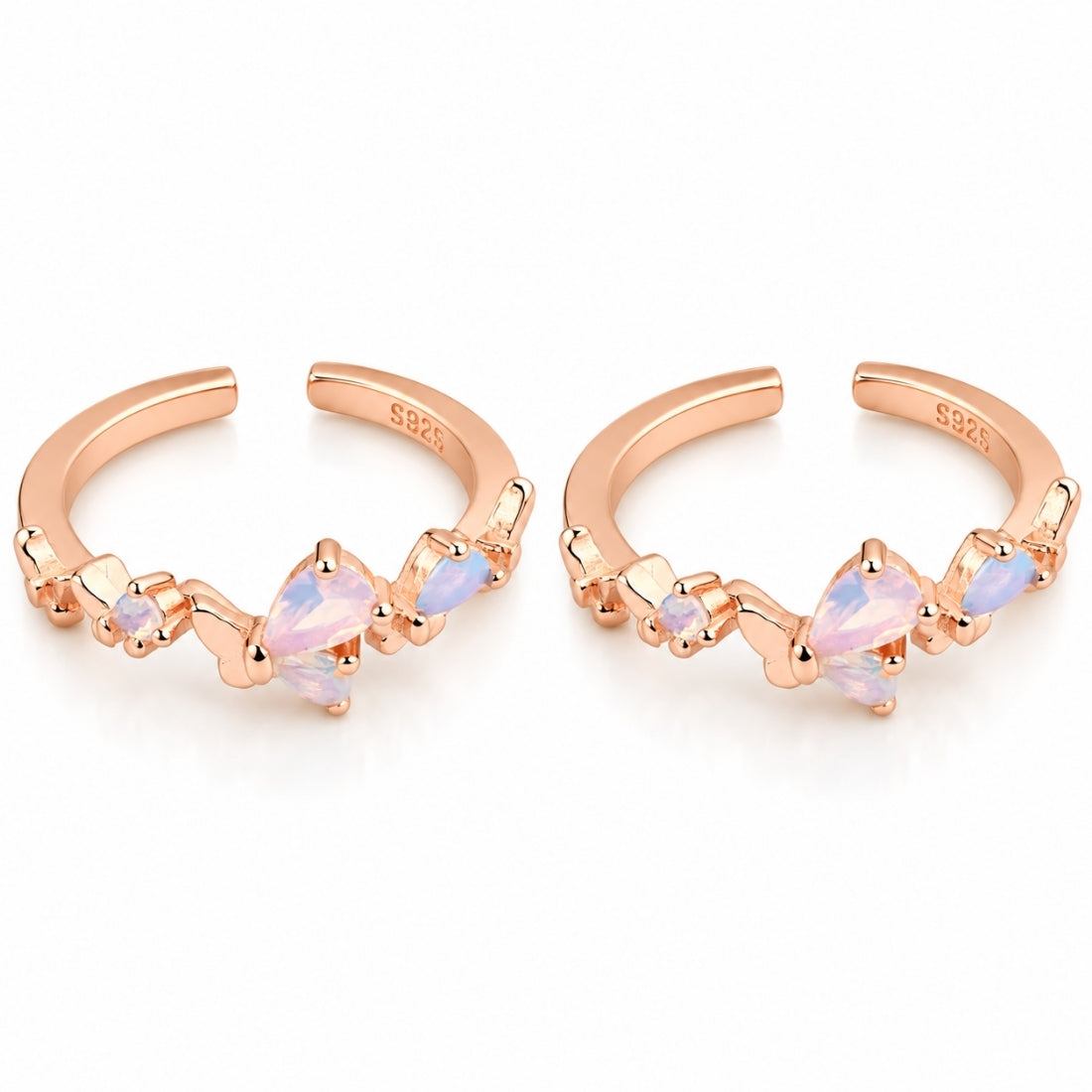 Iridescent Flutter Silver Toe Rings (Bichhiya)