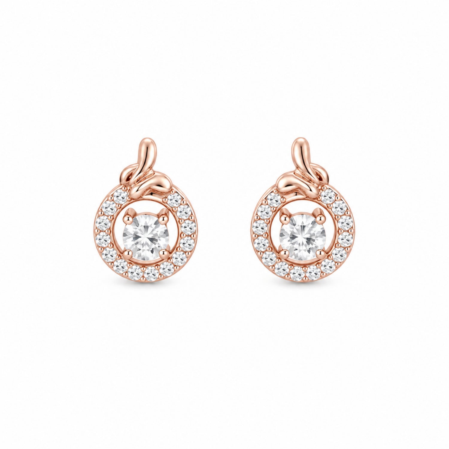 Floating Halo Butterfly 925 Pure Sterling Silver Stud