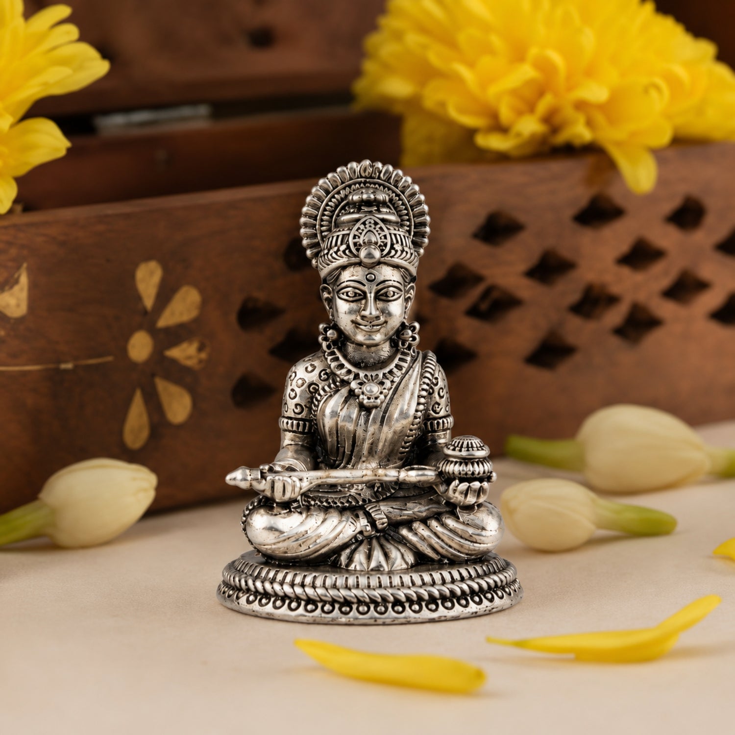 925 Pure Silver Antique Maa Annapurna Idol