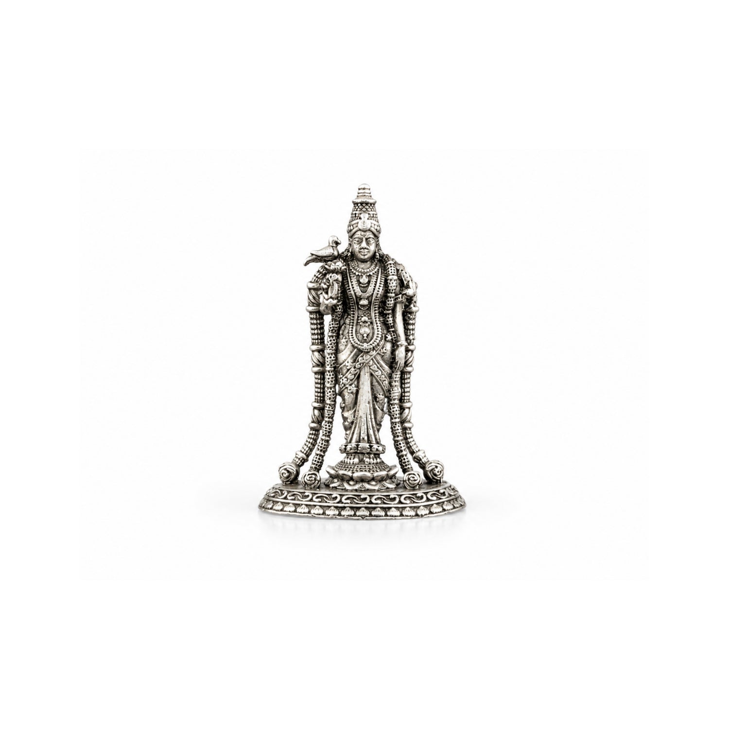925 Pure Silver Antique Goddess Meenakshi Amman Idol