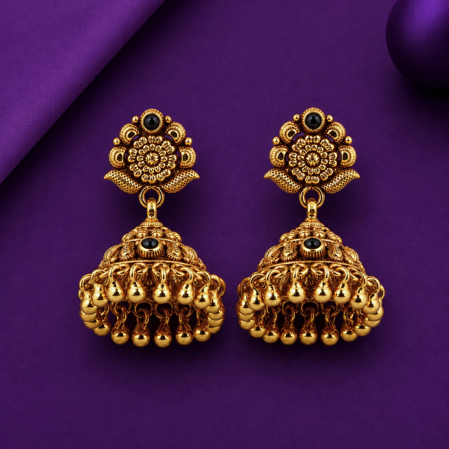 The Padma Vine Antique Jhumka – 925 Sterling Silver