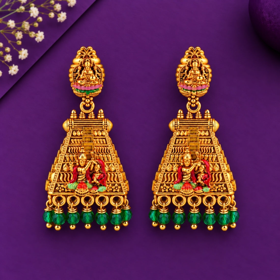 The Radha Krishna Vrindavan Heritage Jhumkas