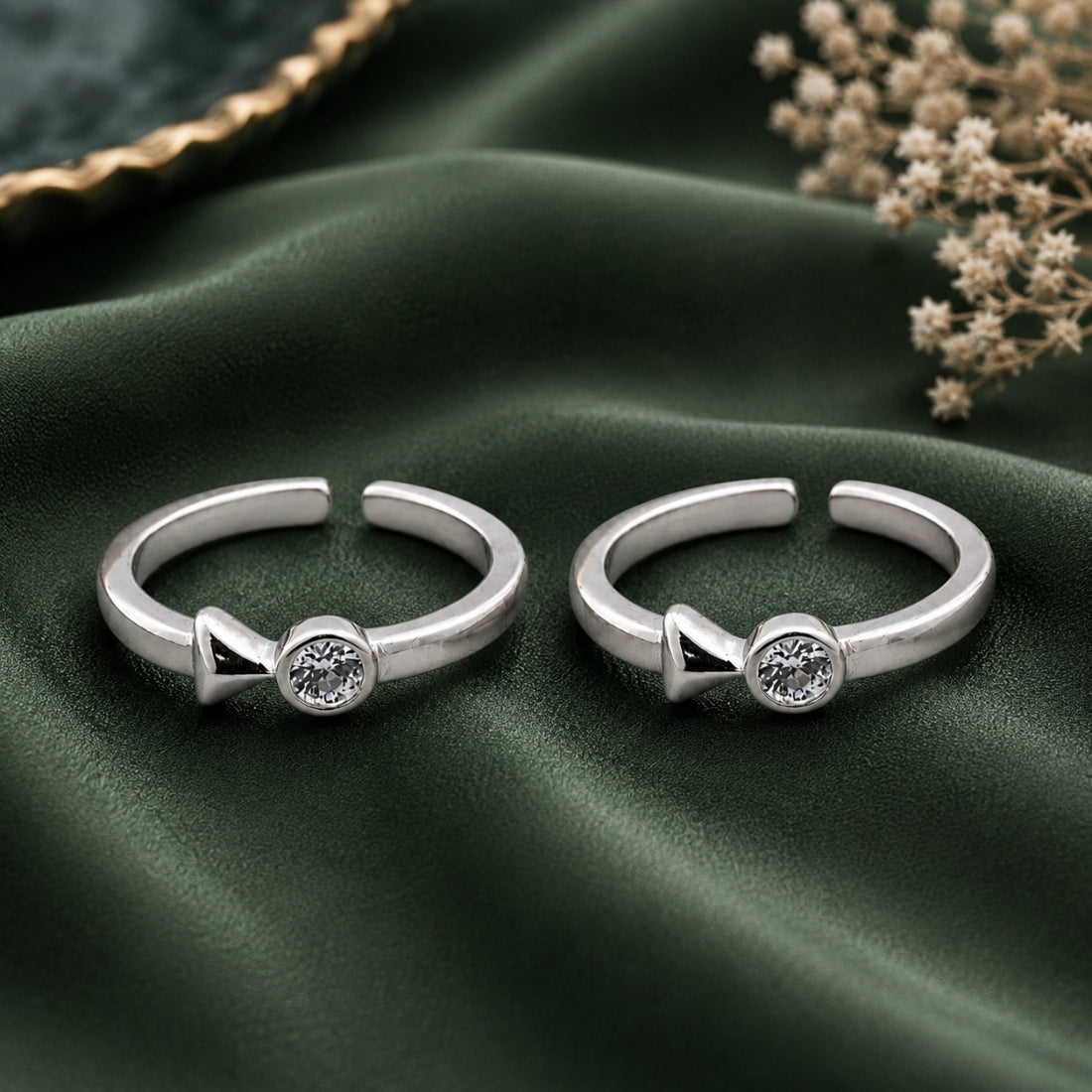Tie the Knot Adjustable Silver Toe Rings